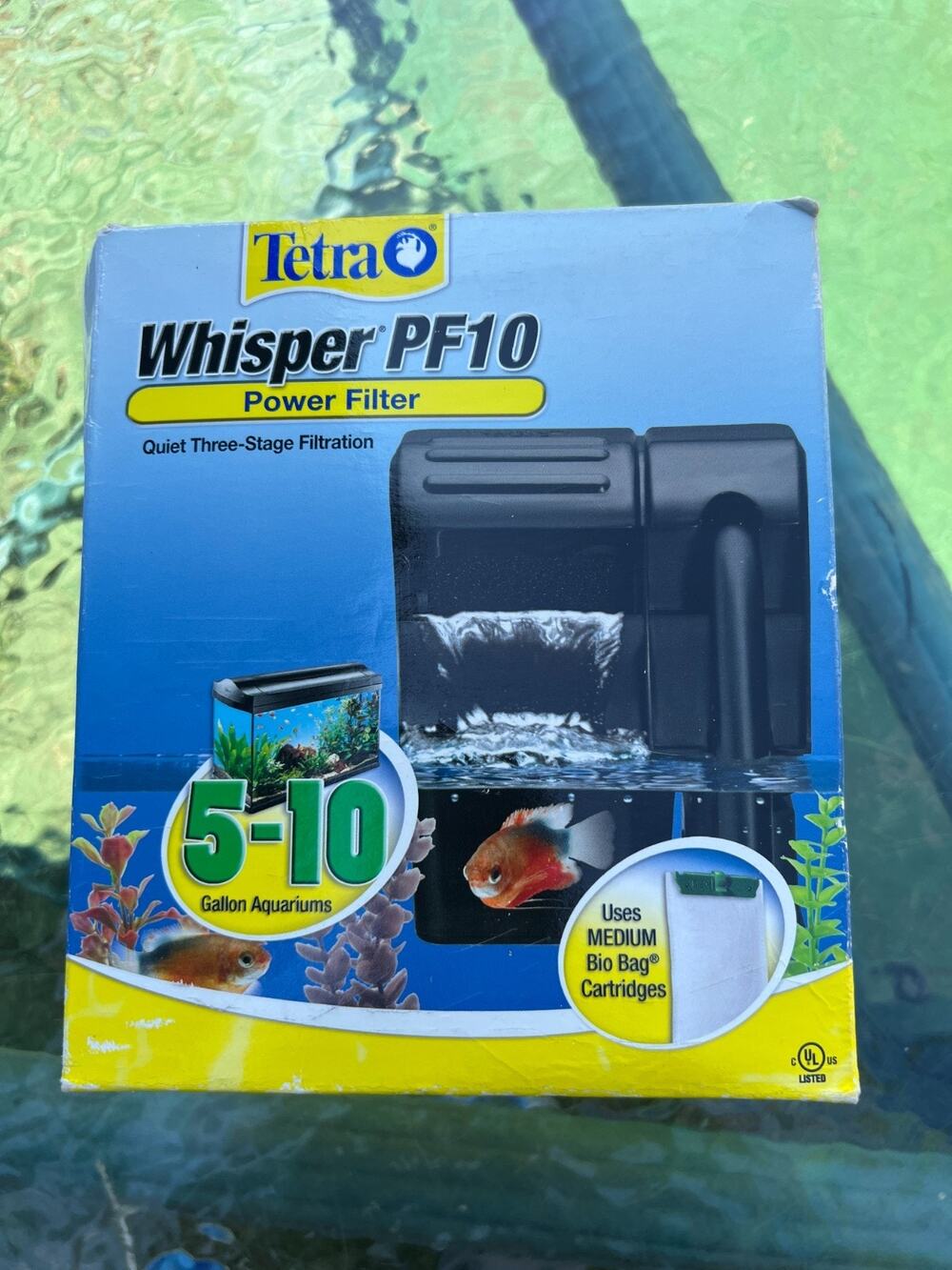 Tetra Whisper PF10 Power Filter 5-10 Gallon Aquarium Quiet 3-Stage Filtration